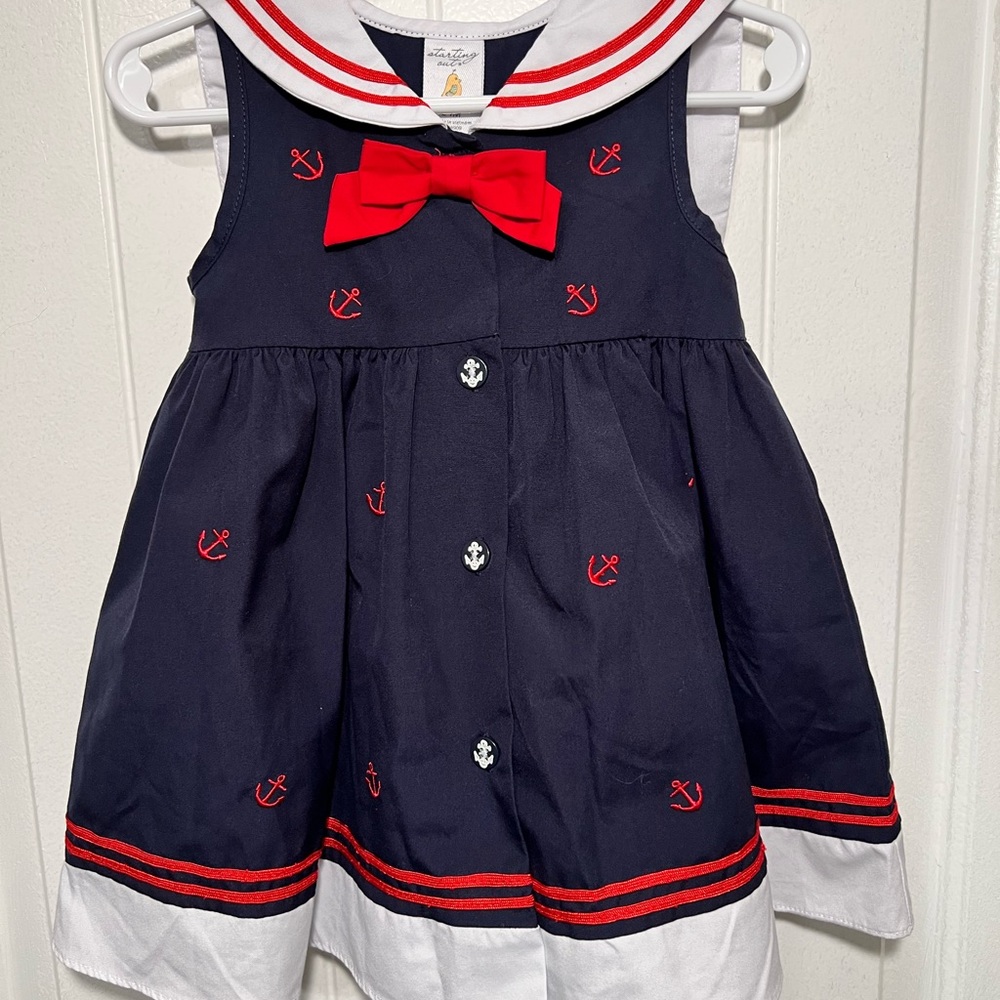 Starting Out Girls 24 Months Sailor Nautical Dress - Picture 2 of 5